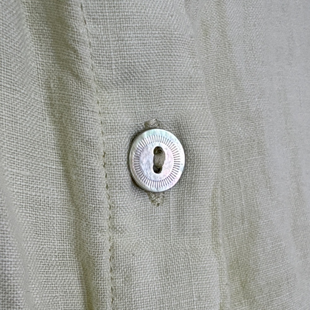 Eileen Fisher Organic Handkerchief Linen Pleated Dress - Citrus - Size M - Picture 2 of 8